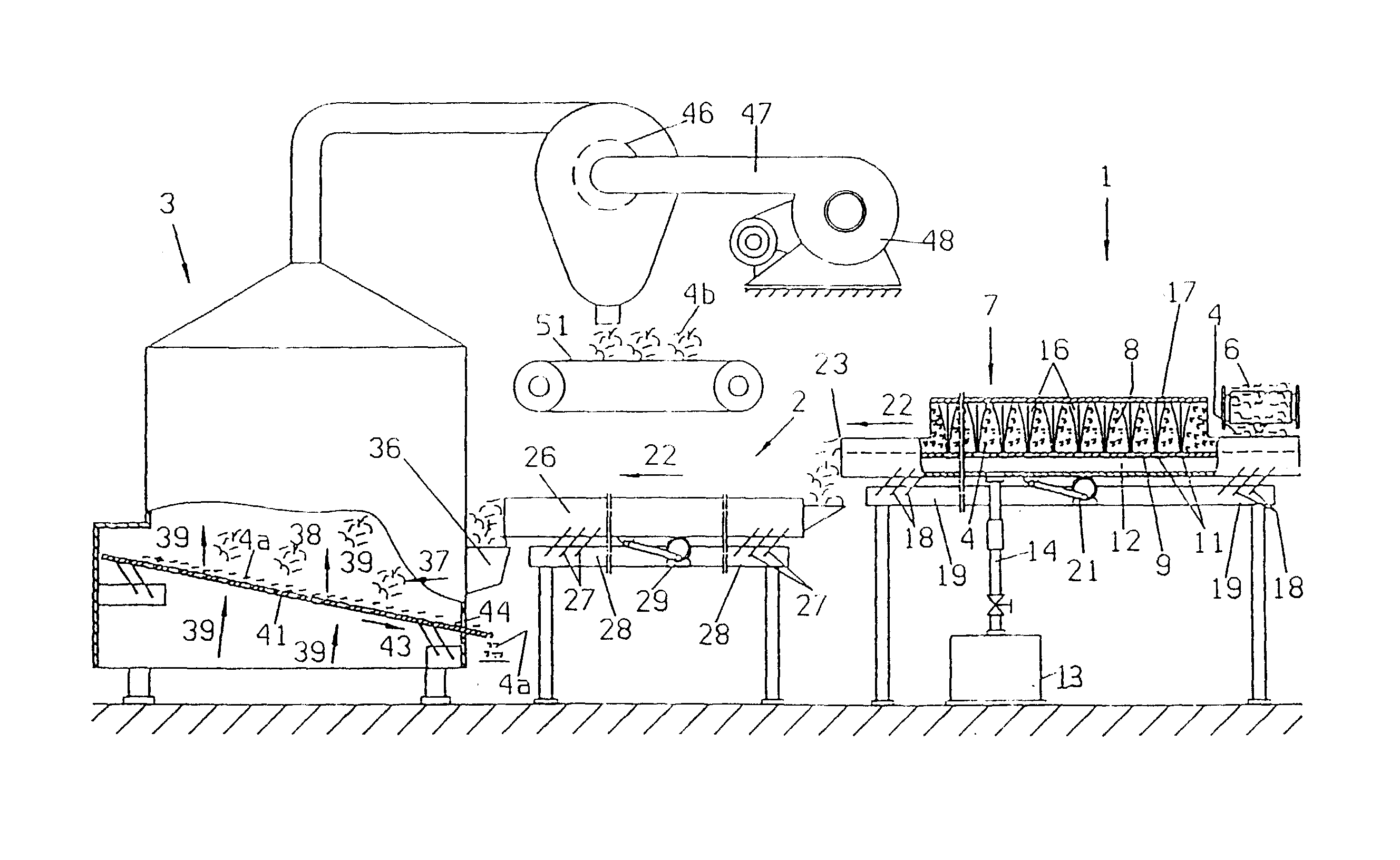 分离烟梗纤维和粘结在一起的烟叶片纤维的方法和设备