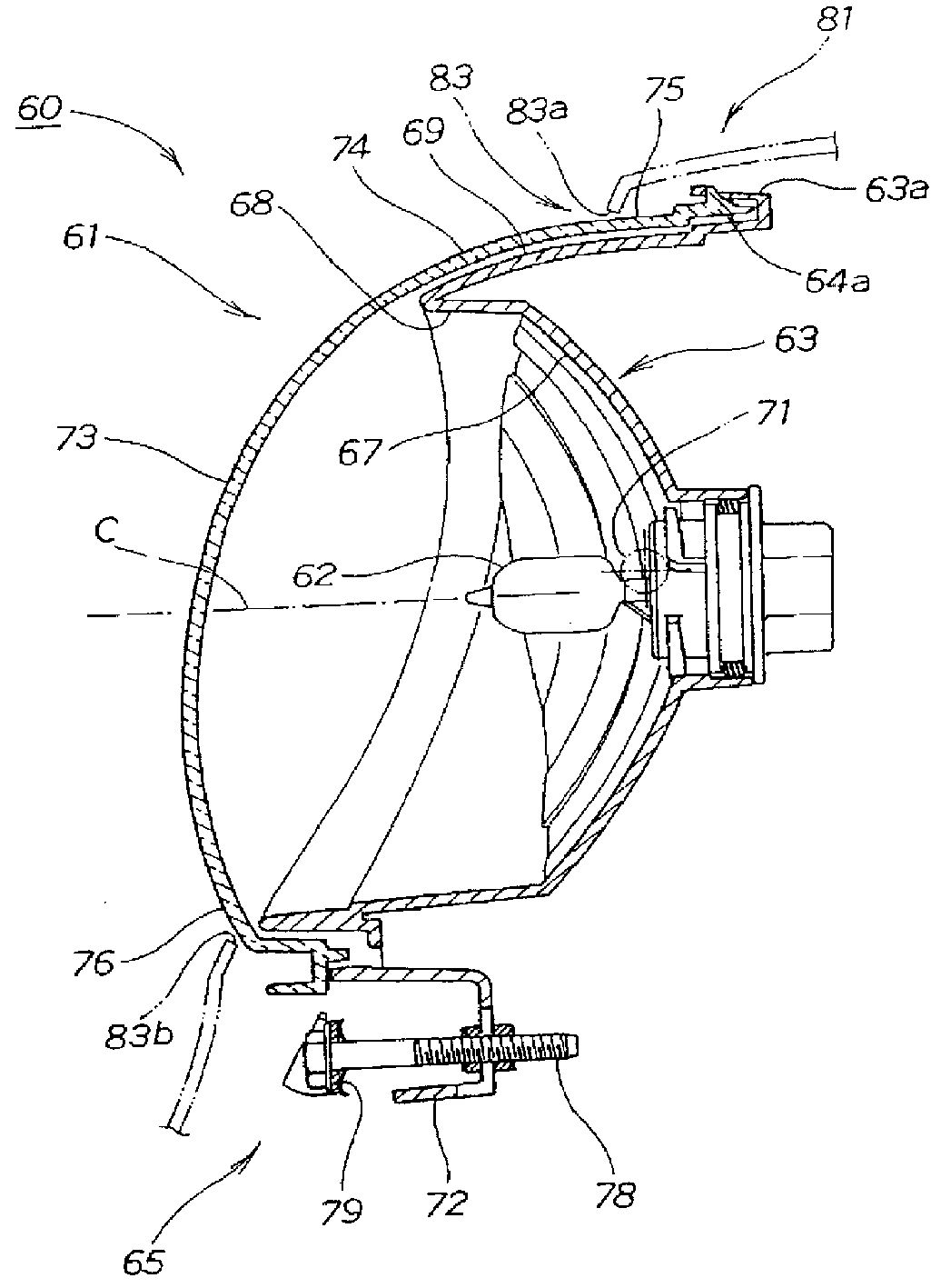 车辆的前照灯安装构造