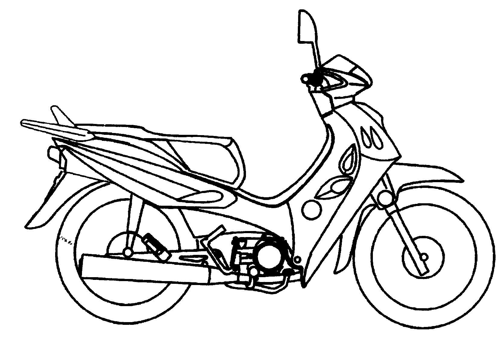 摩托车画画法图片