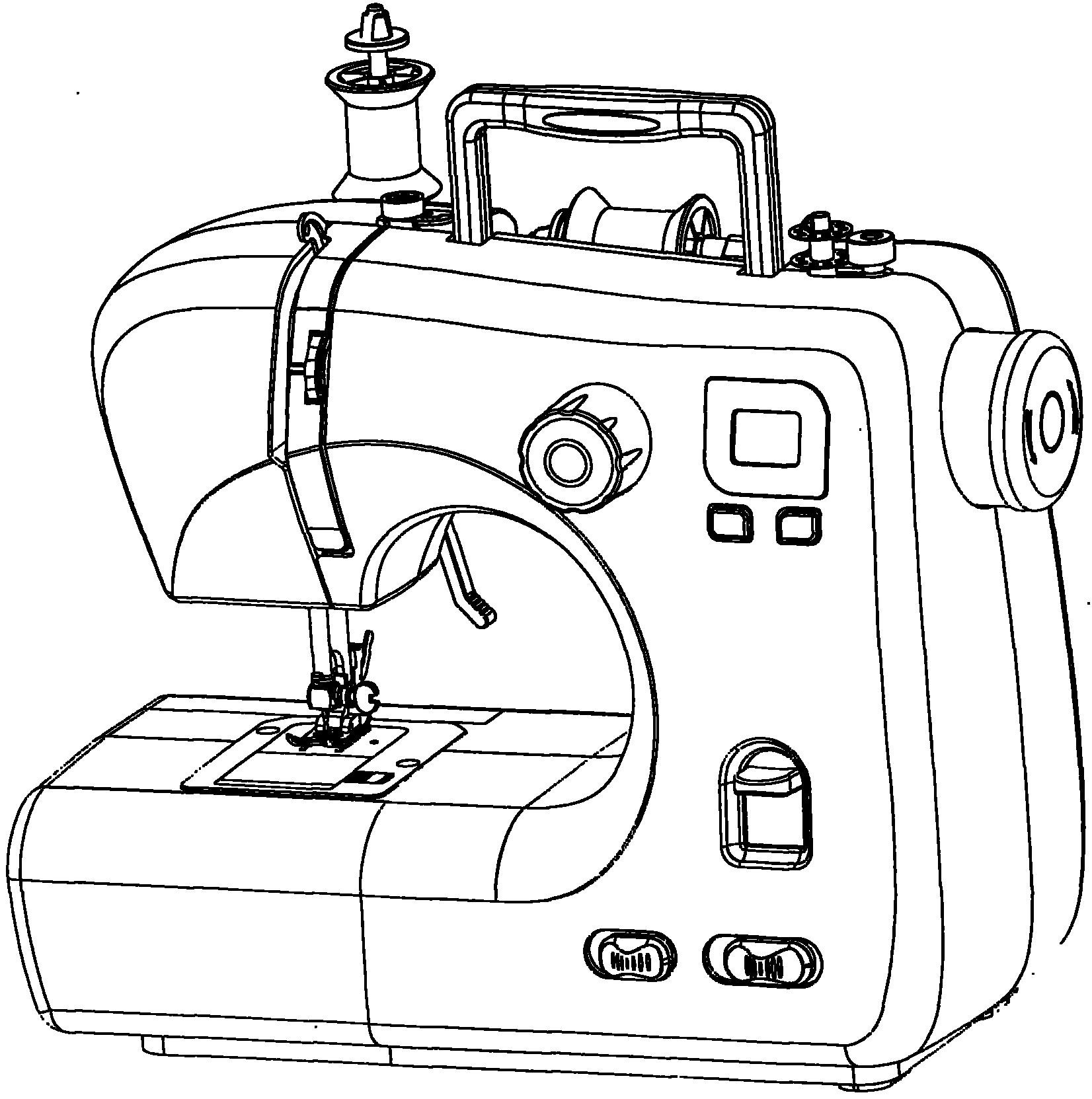 缝纫机怎么画最简单的图片