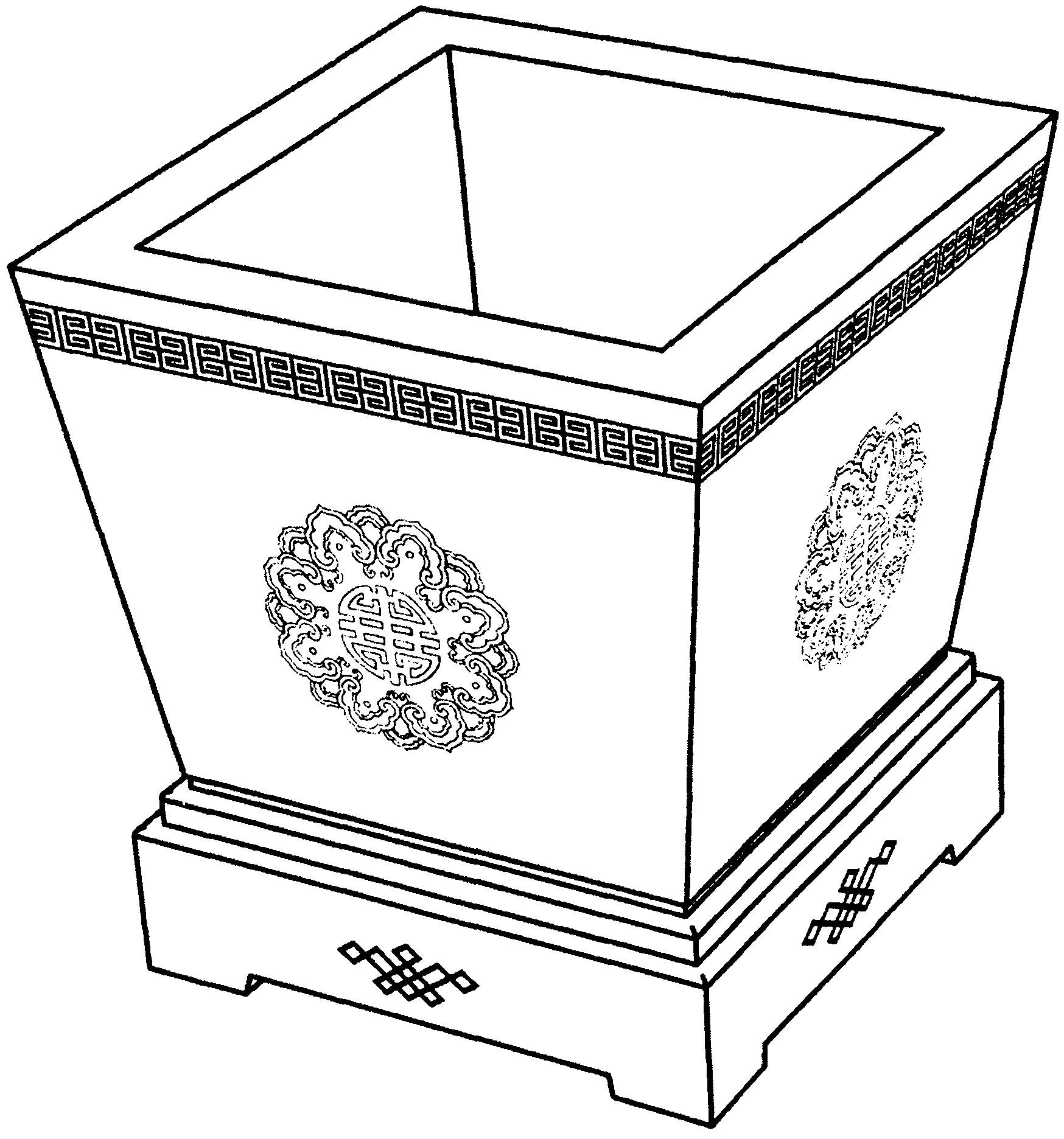 1.本外观设计产品为斗,可用于笔筒,花插,存储器,工艺摆件;2.