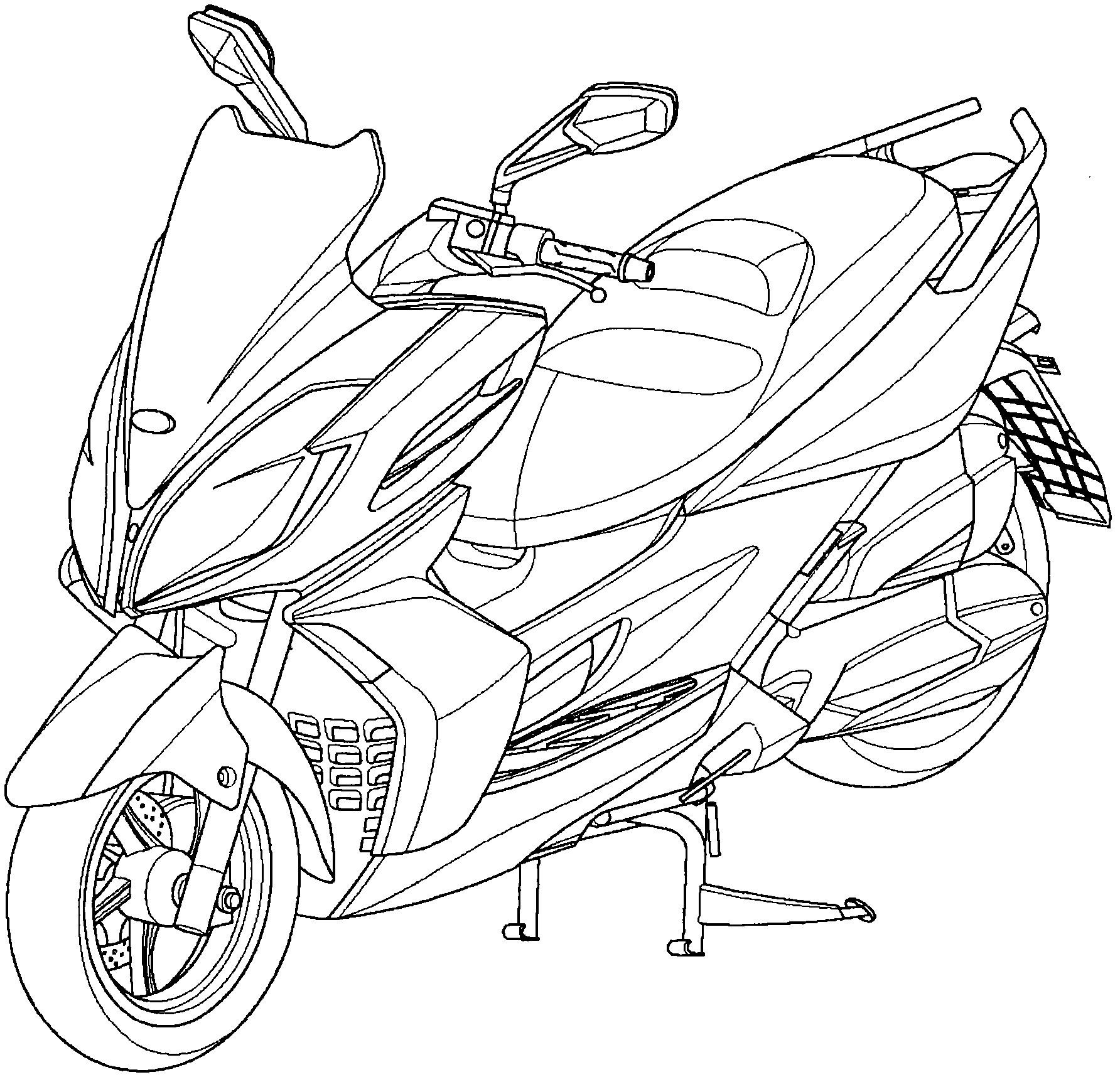 最简单的摩托车的画法图片
