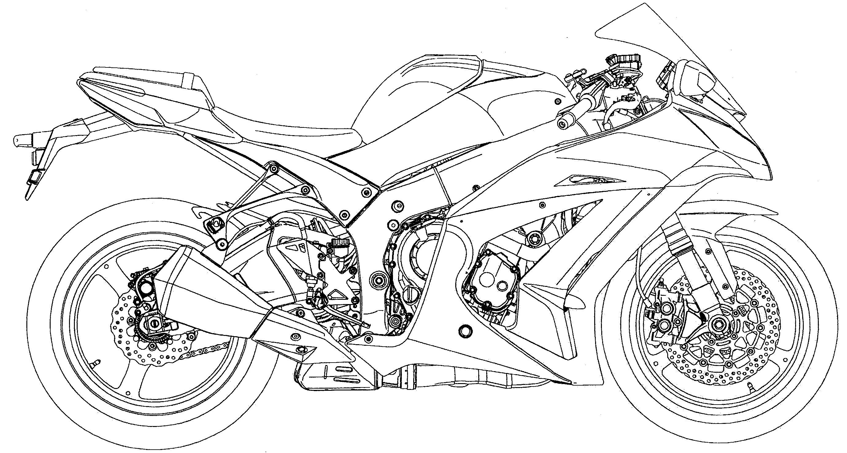 摩托车画画法图片
