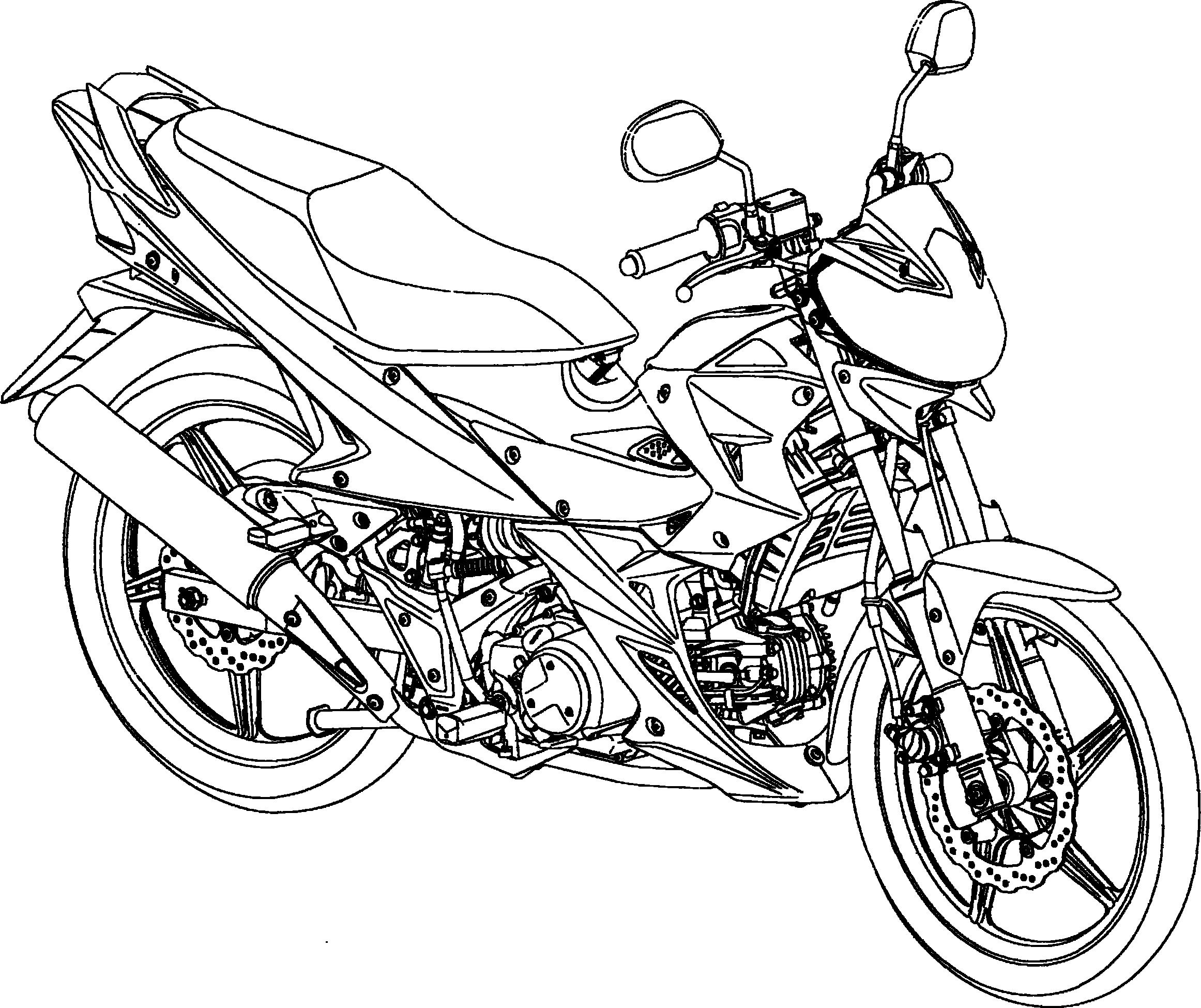 山地摩托车简笔画图片