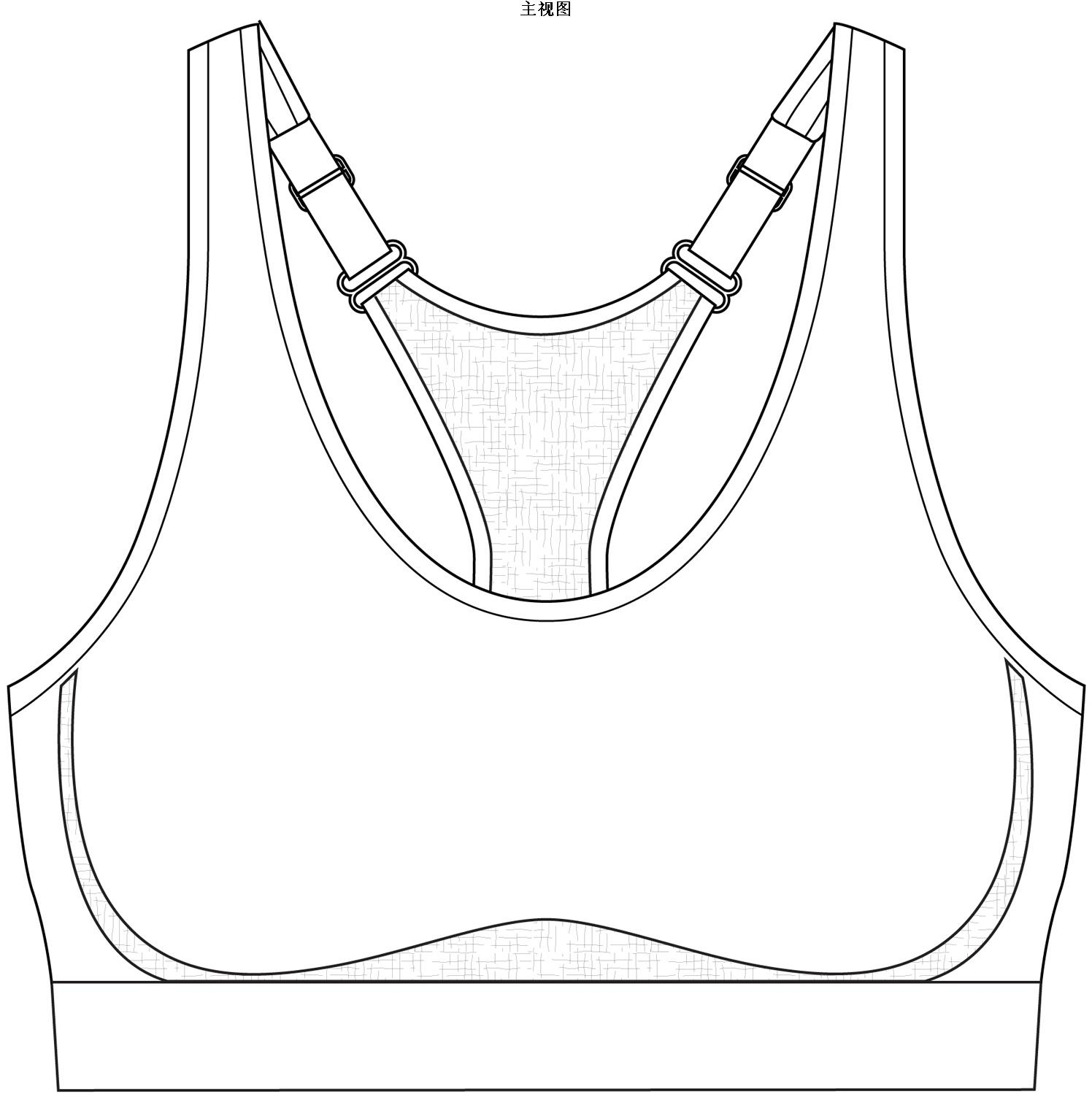 运动内衣款式图手绘图片