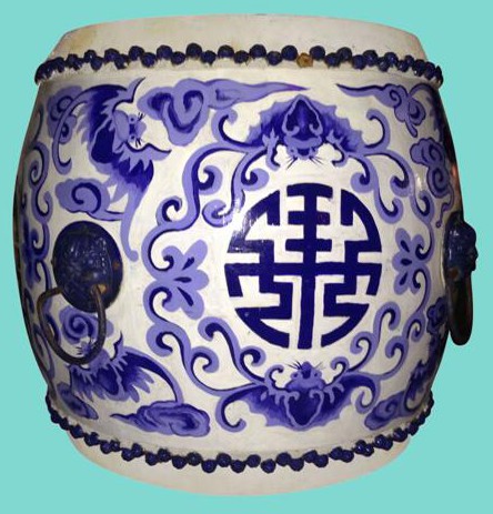 青花瓷鼓