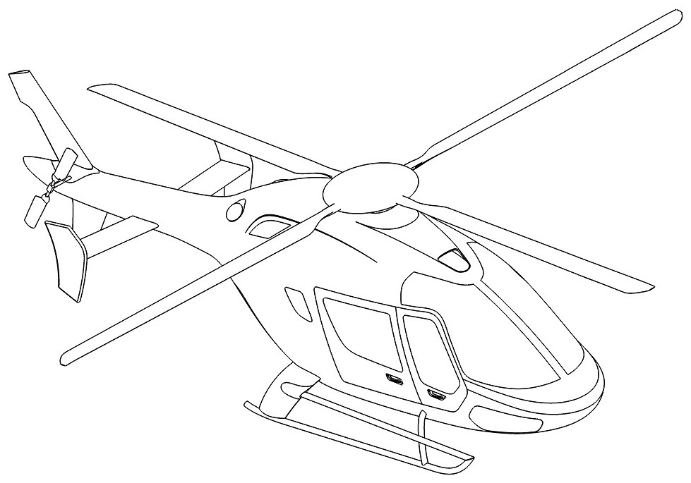 双螺旋桨直升机简笔画图片
