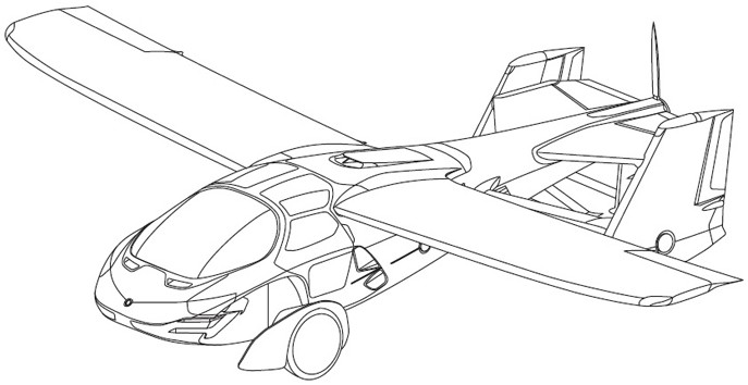 飞行汽车简笔画图片