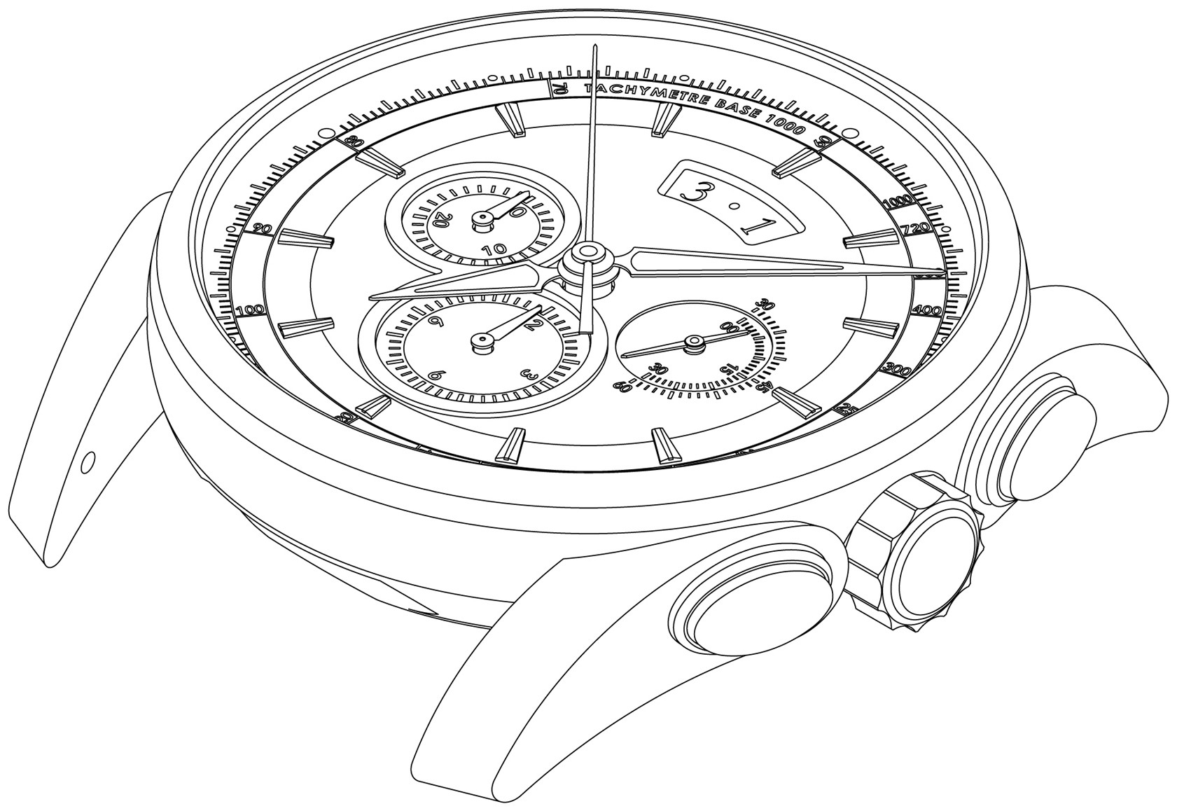 1.本外观设计产品的名称:手表.2.本外观设计产品的用途:用作手表.3.