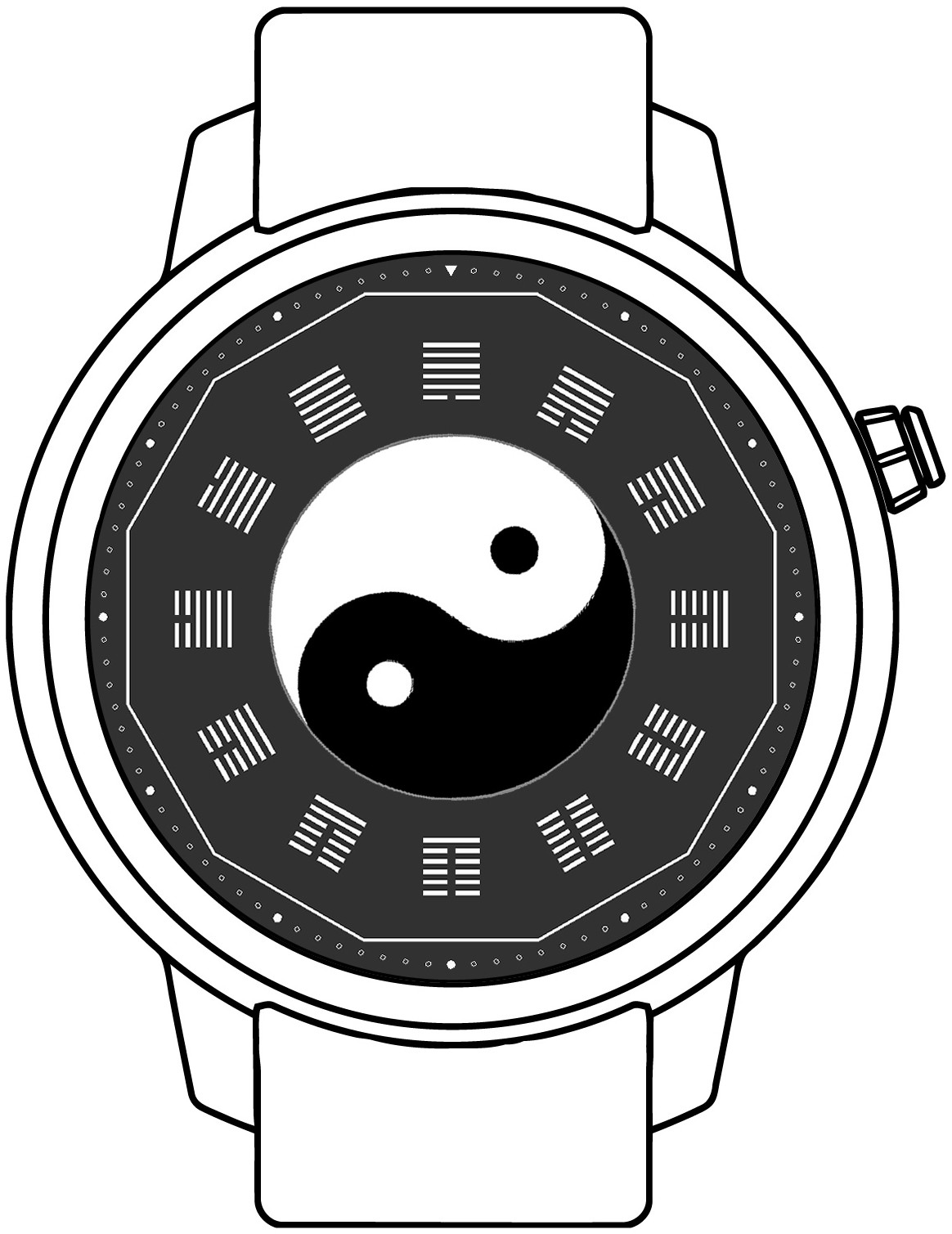 钟表计时界面(旋转太极图)