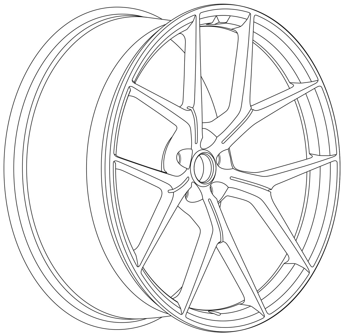 轮毂设计图手绘图片