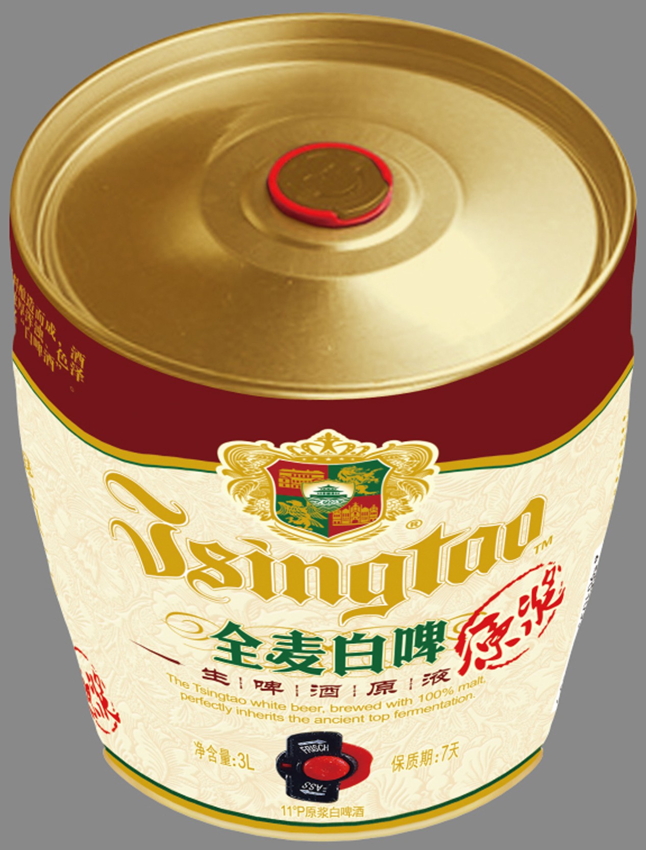 啤酒桶全麦白啤原浆3l桶