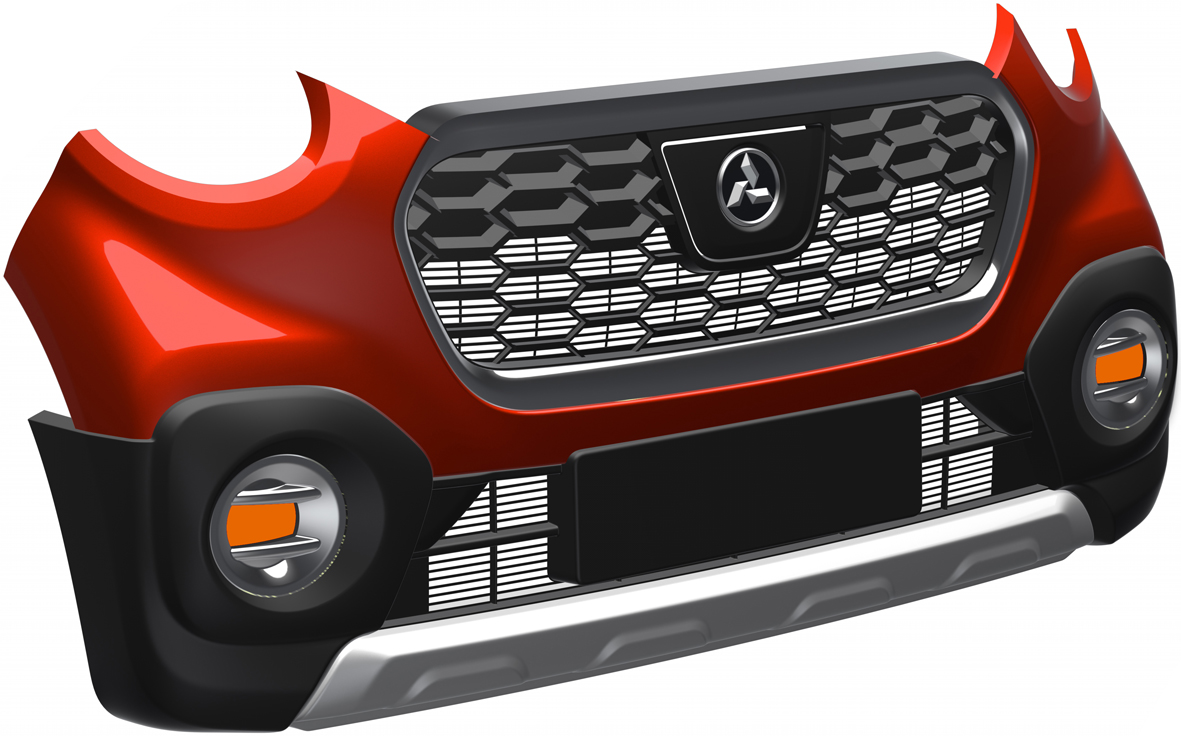 专利详情摘要 1.本外观设计产品的名称:汽车前保险杠(u8).2.