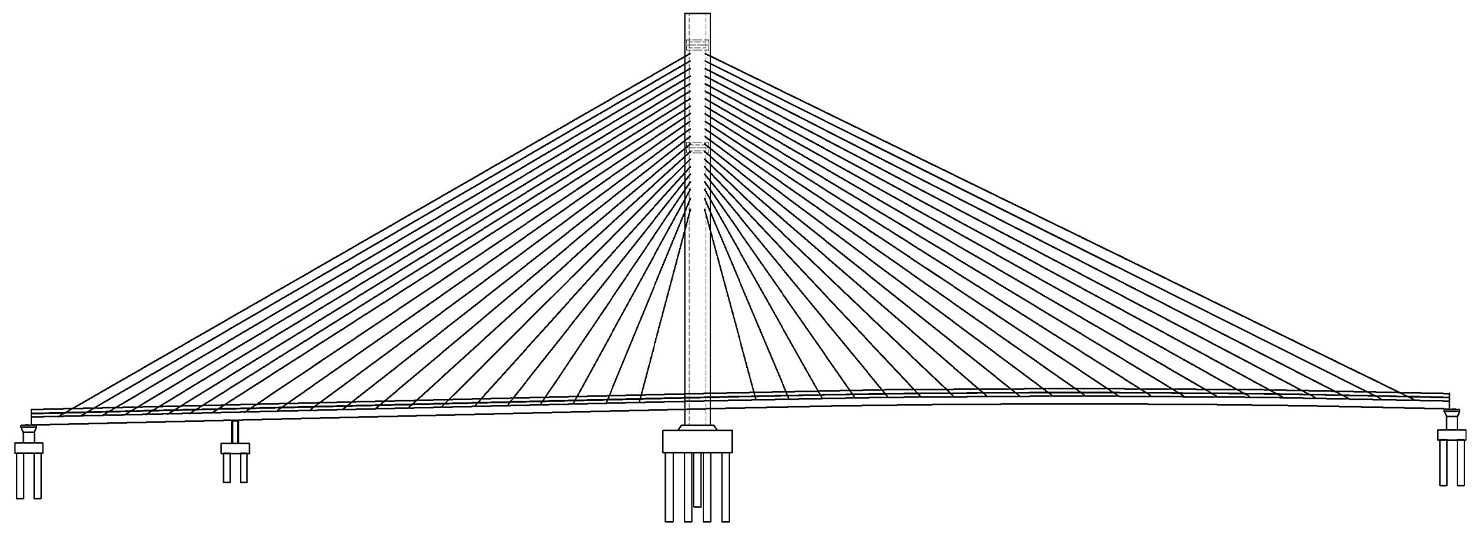 1.本外观设计产品的名称:独塔斜拉桥主桥.2.