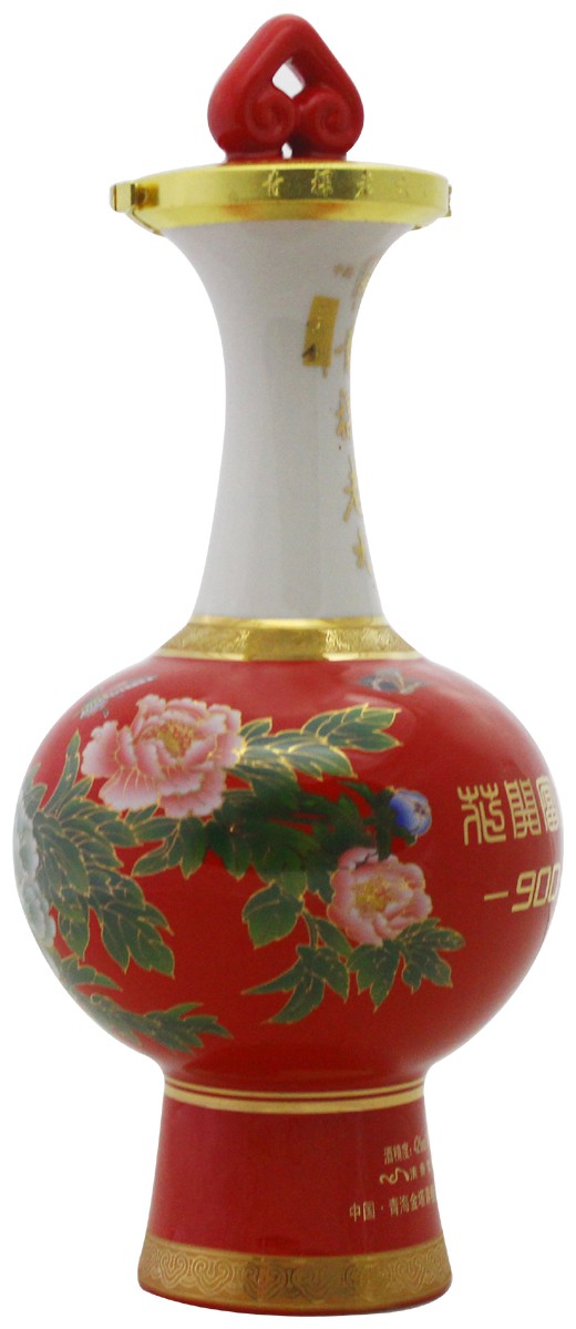 东方明珠酒瓶青稞老大牡丹纹900系列