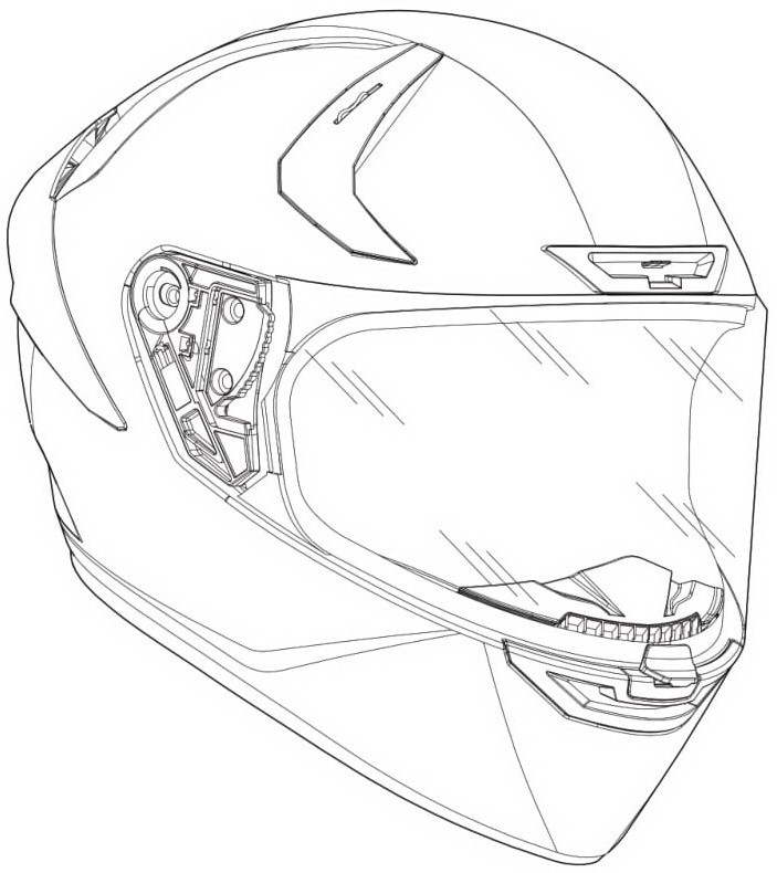 机车头盔画法图片