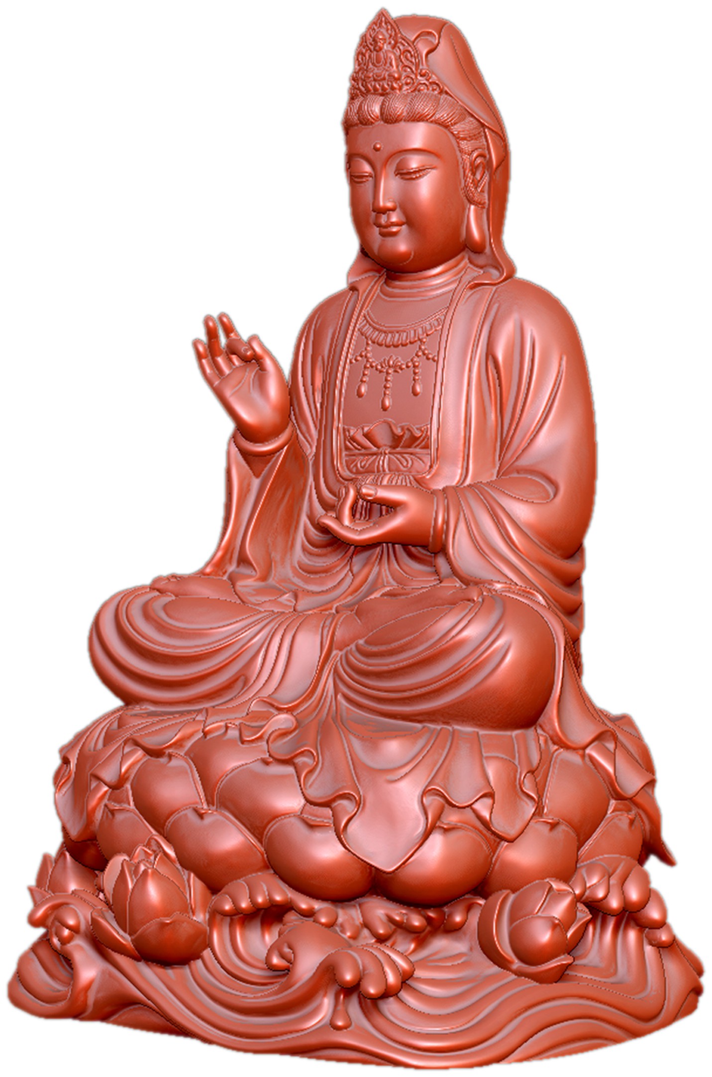 佛雕观音坐姿