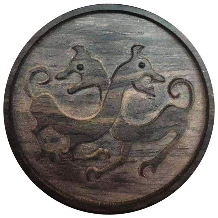 瓦当吊坠双獾纹