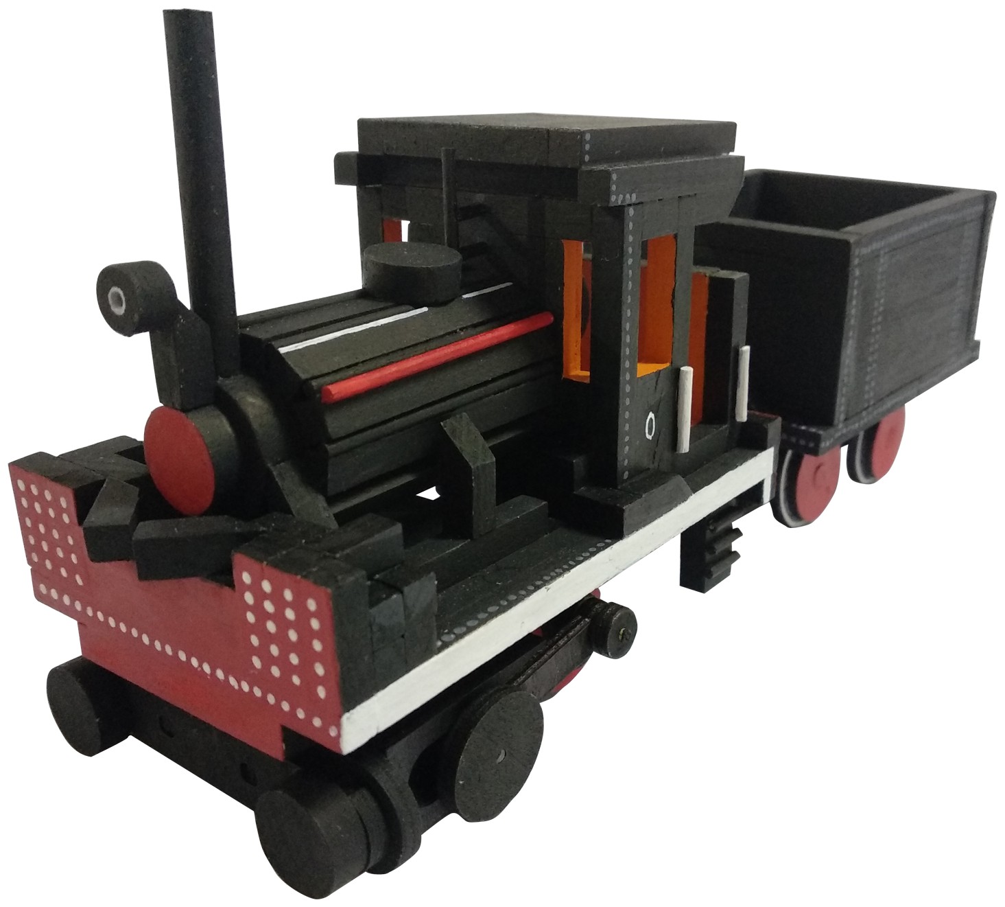 模型(0号蒸汽机车木质拼装科教模型)