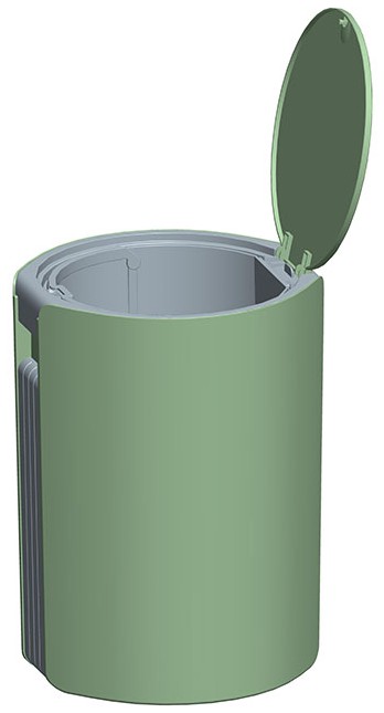 垃圾桶对称开盖