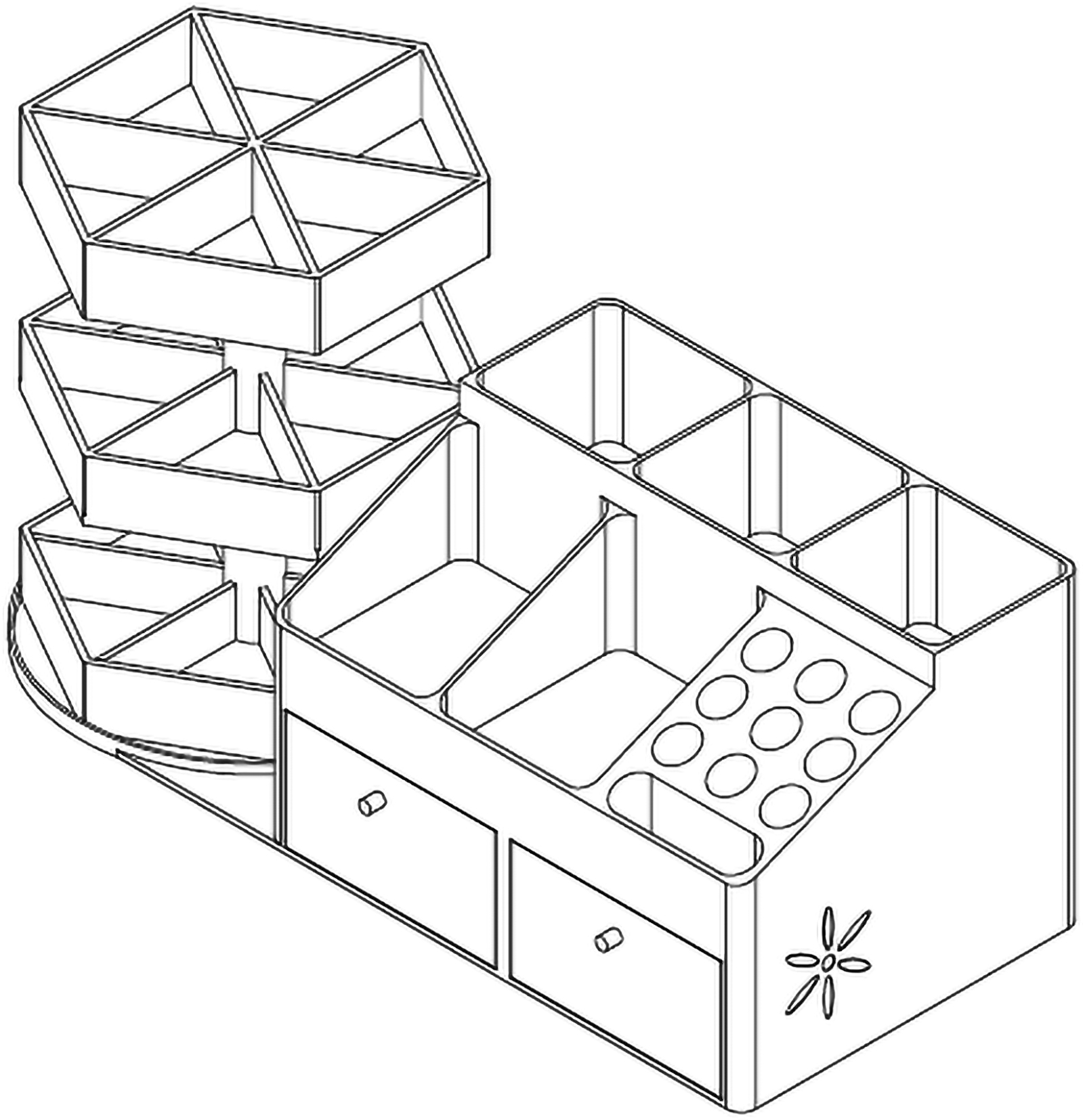 收纳盒图案手绘图片