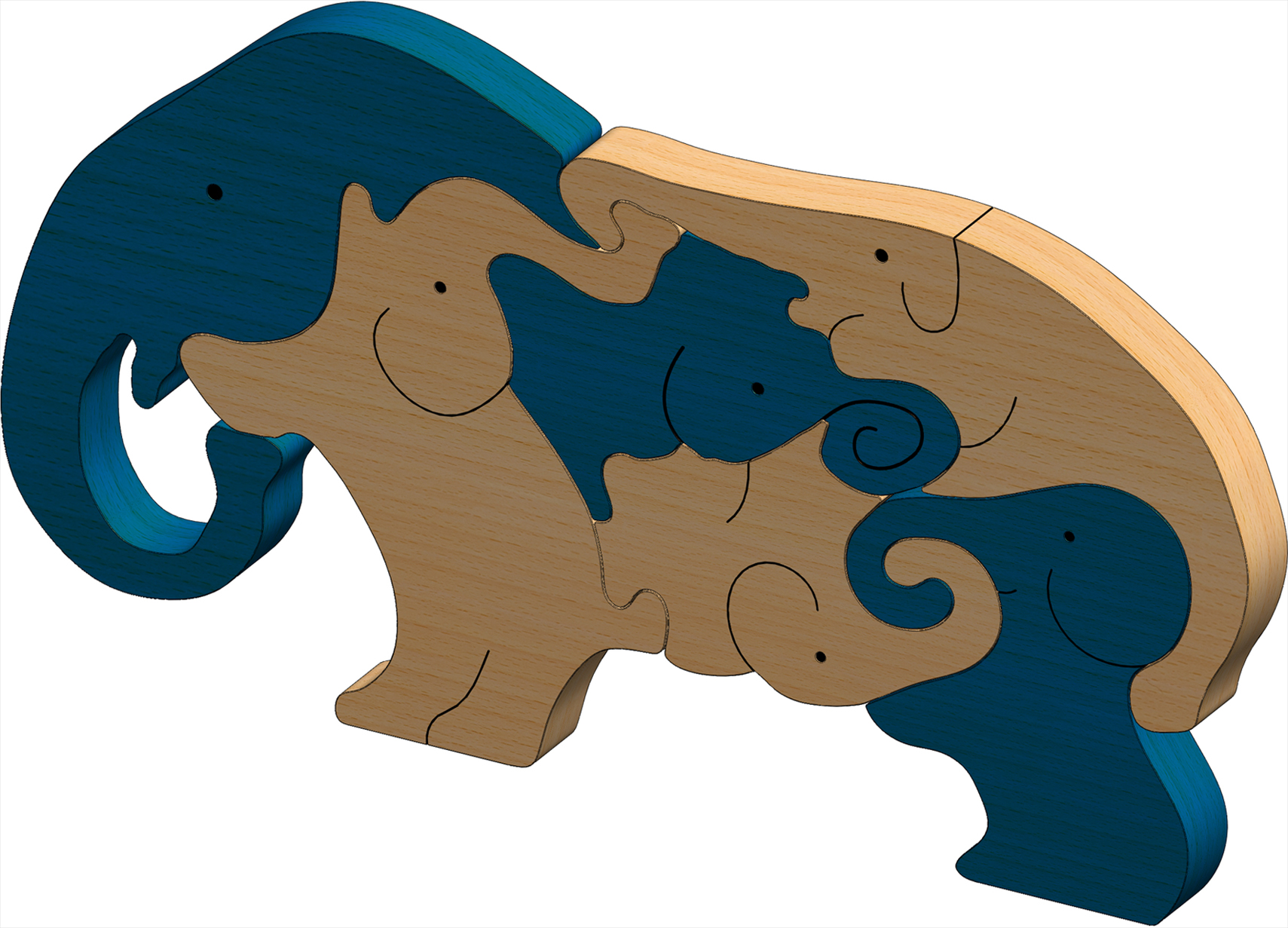 玩具大象积木拼图