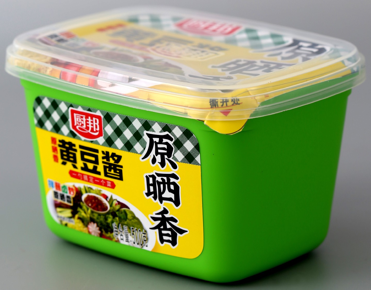 本外观设计产品的名称:标贴(厨邦原晒香黄豆酱).2.