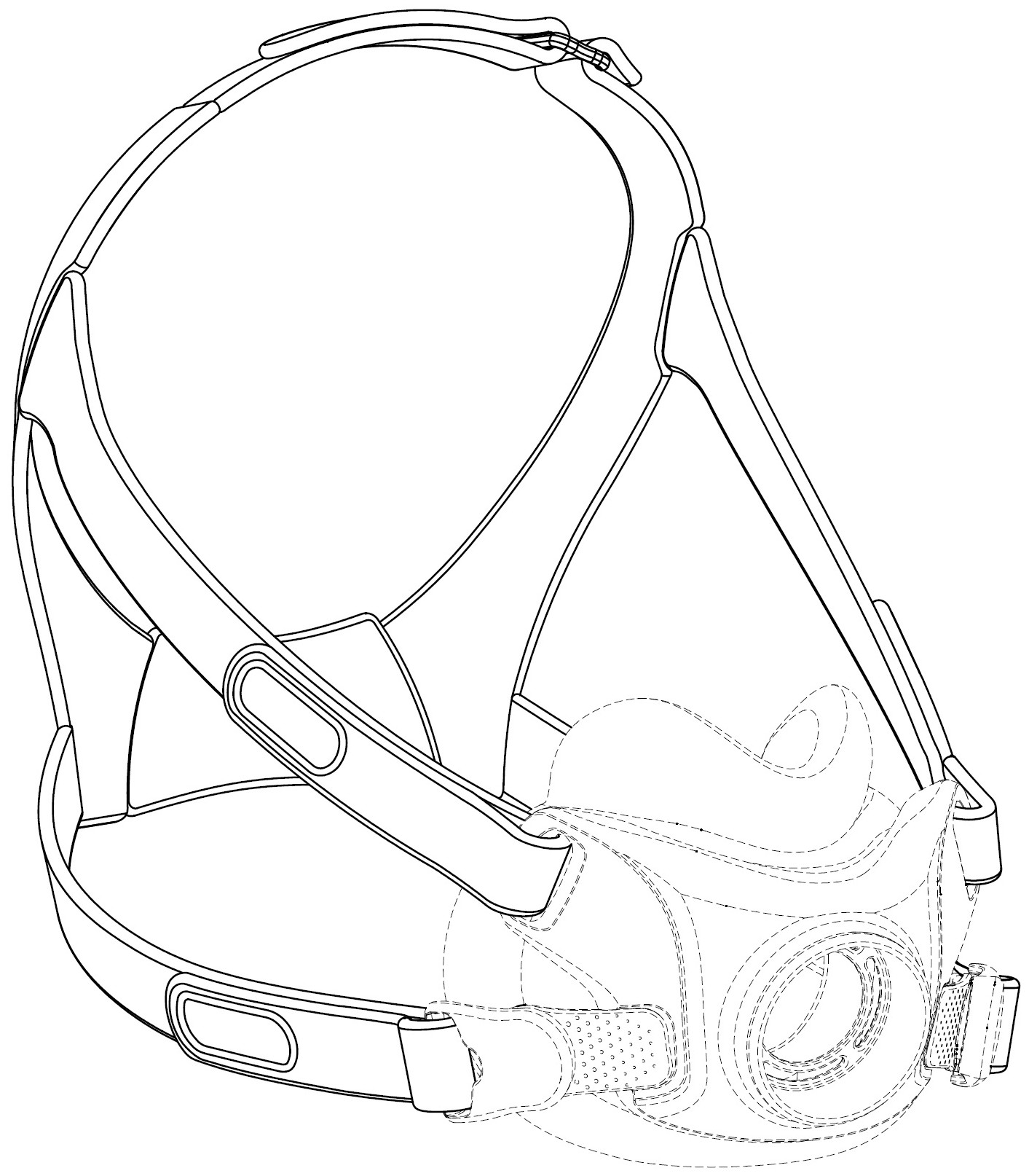 患者呼吸接口用头带