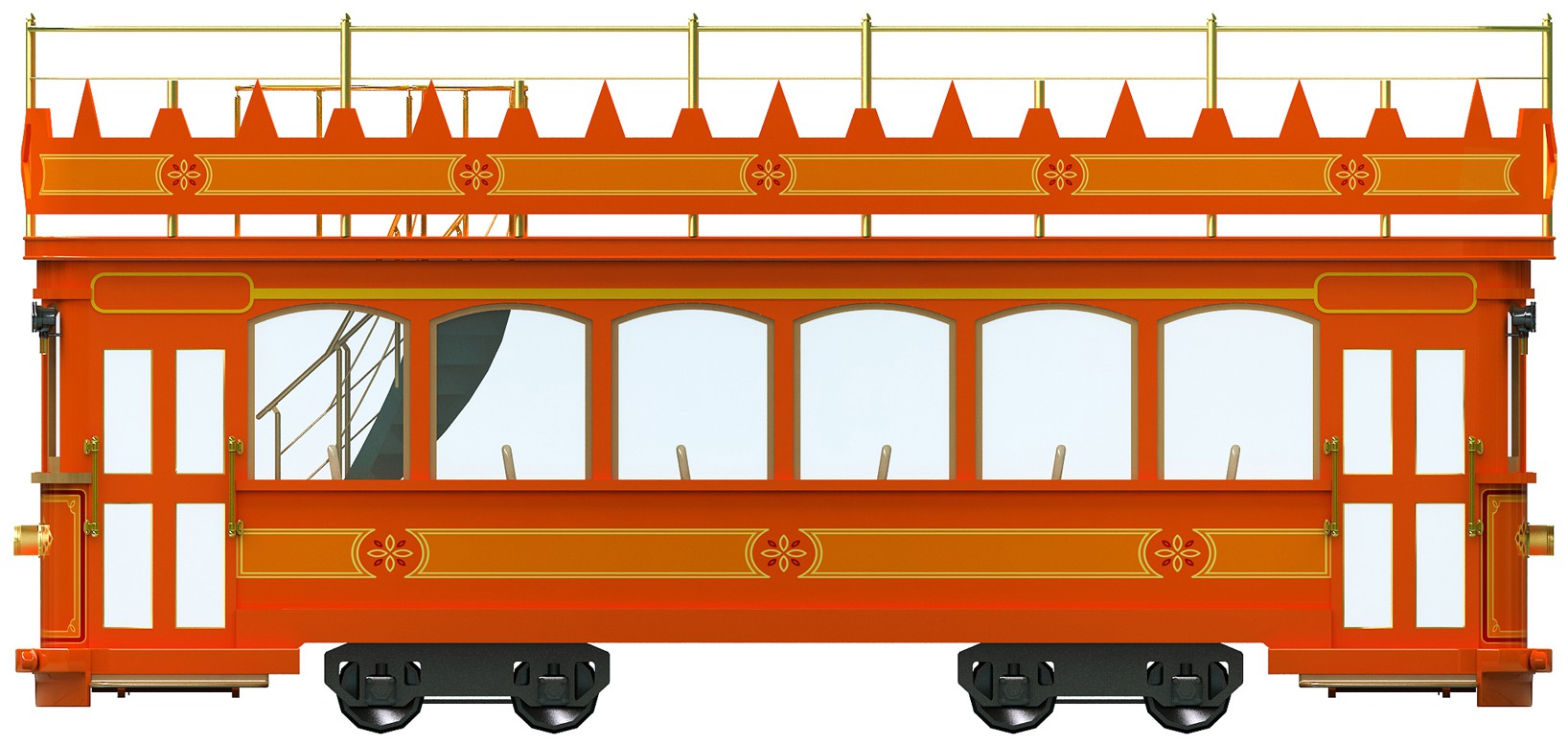 桔色双层铛铛车