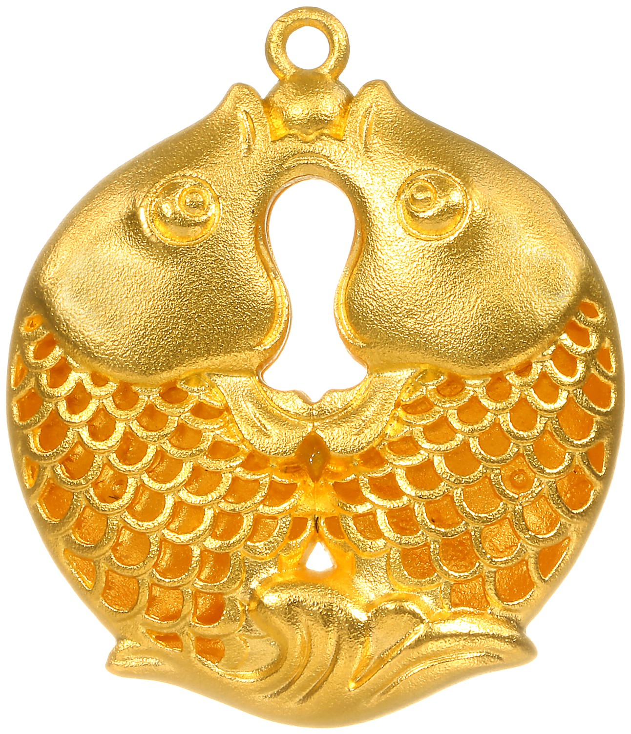 吊坠(古法黄金·双鱼吐宝)