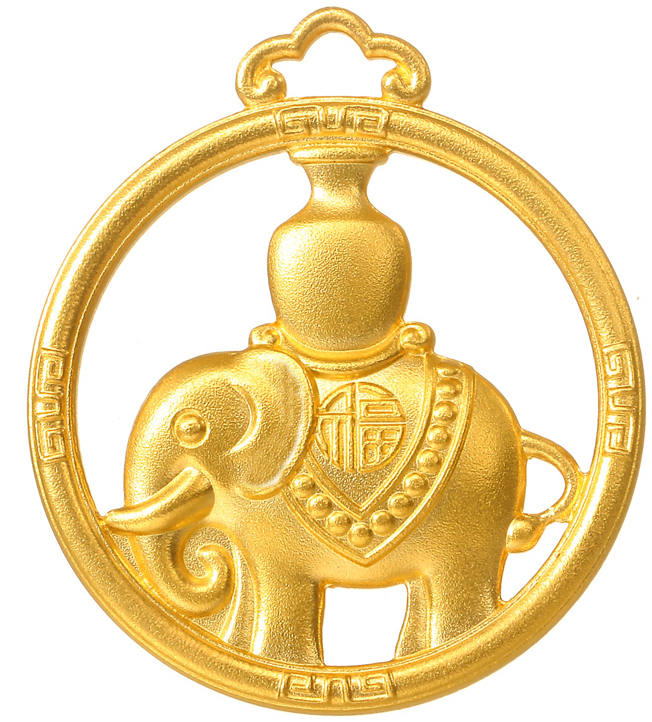 吊坠古法黄金象驼宝瓶