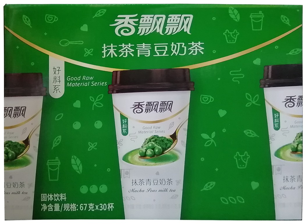 包装箱香飘飘抹茶青豆奶茶