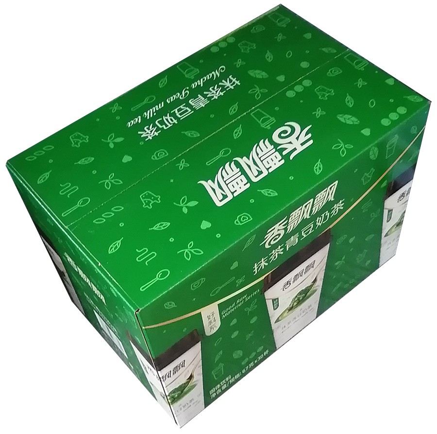 包装箱香飘飘抹茶青豆奶茶