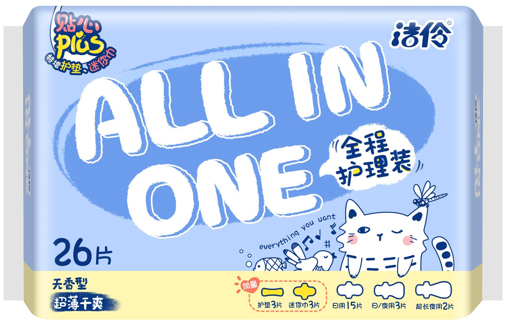 cn305963488s_卫生巾包装袋(洁伶全程护理装26片)有效