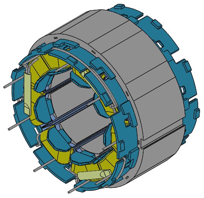 本外观设计产品的名称:电机定子.2.本外观设计产品的用途:组成电机.3.