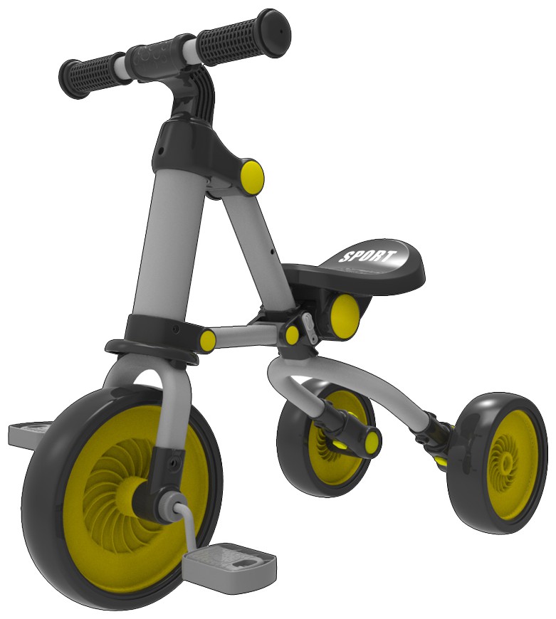 本外观设计产品的名称:儿童三轮车(滑动折叠).2.