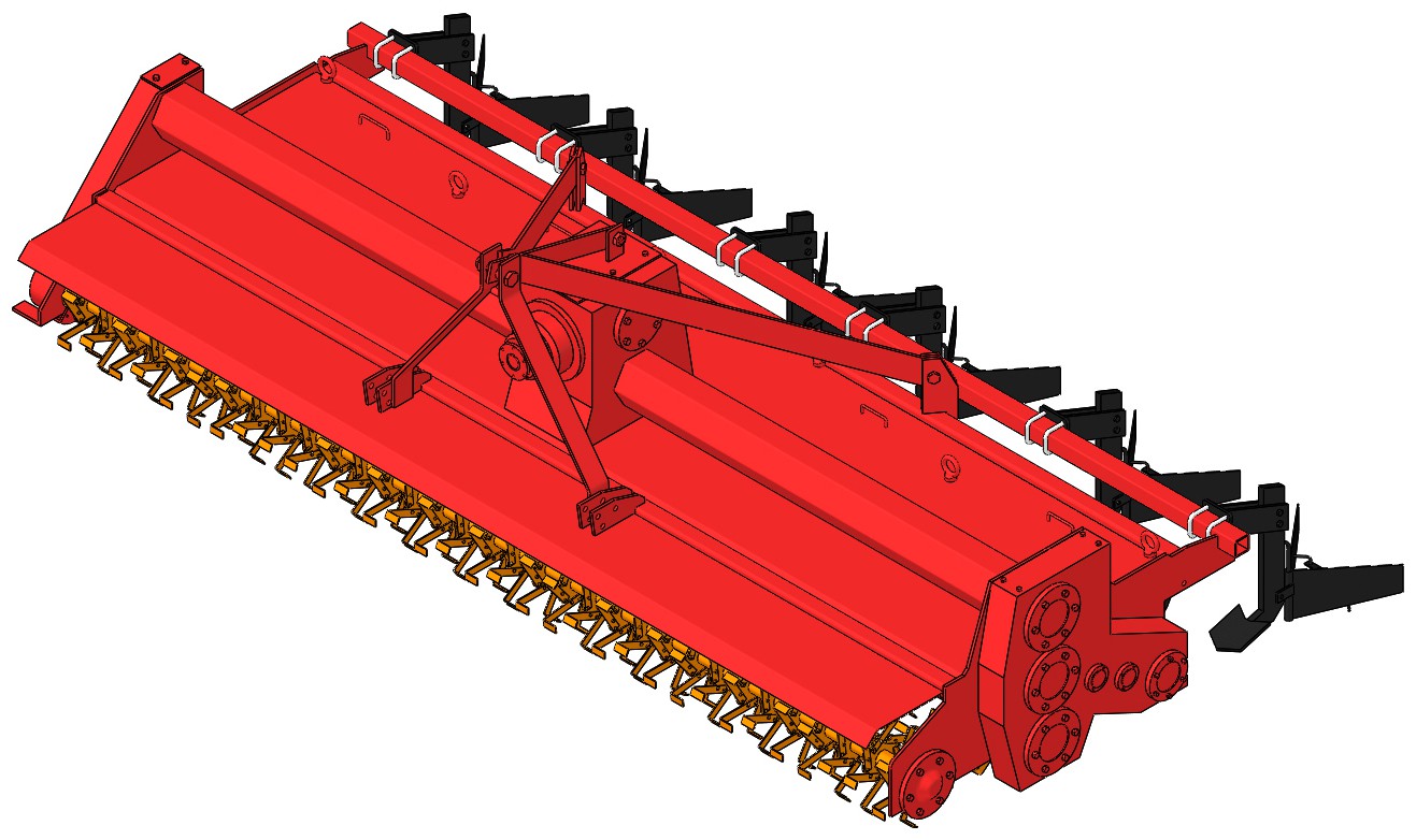 五垄三轴旋耕灭茬起垄机