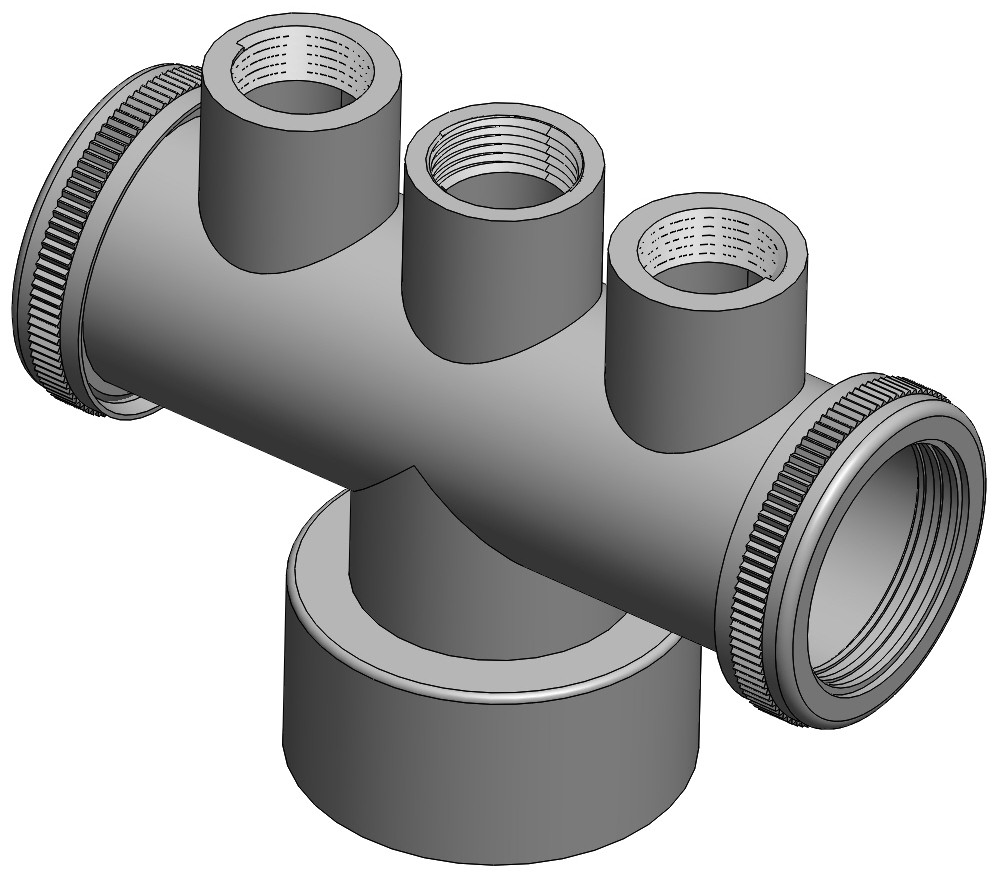 六通排水接头多功能