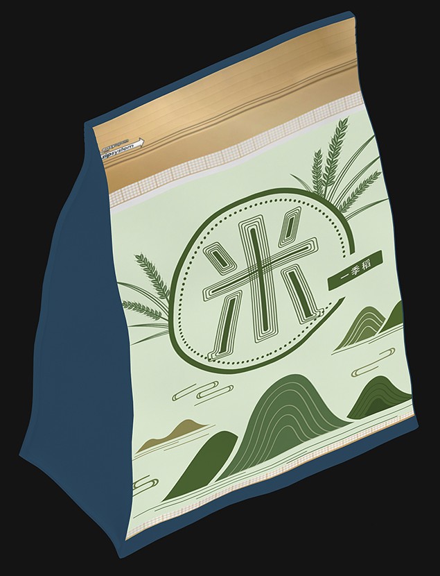 专利详情摘要 1.本外观设计产品的名称:大米包装袋(一季稻).2.