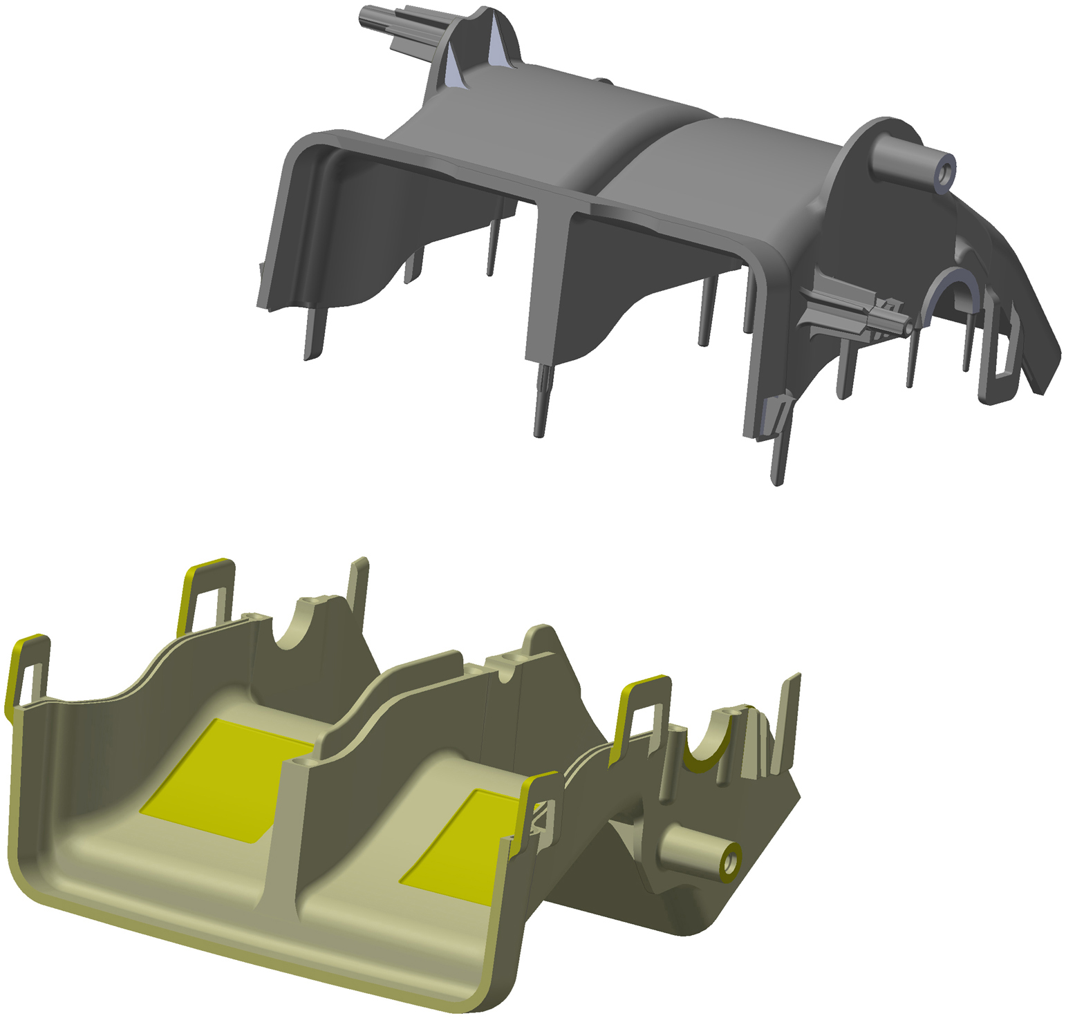 1.本外观设计产品的名称:出风口壳体.2.