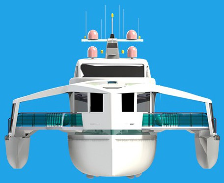 本外观设计产品的名称:三体船.2.