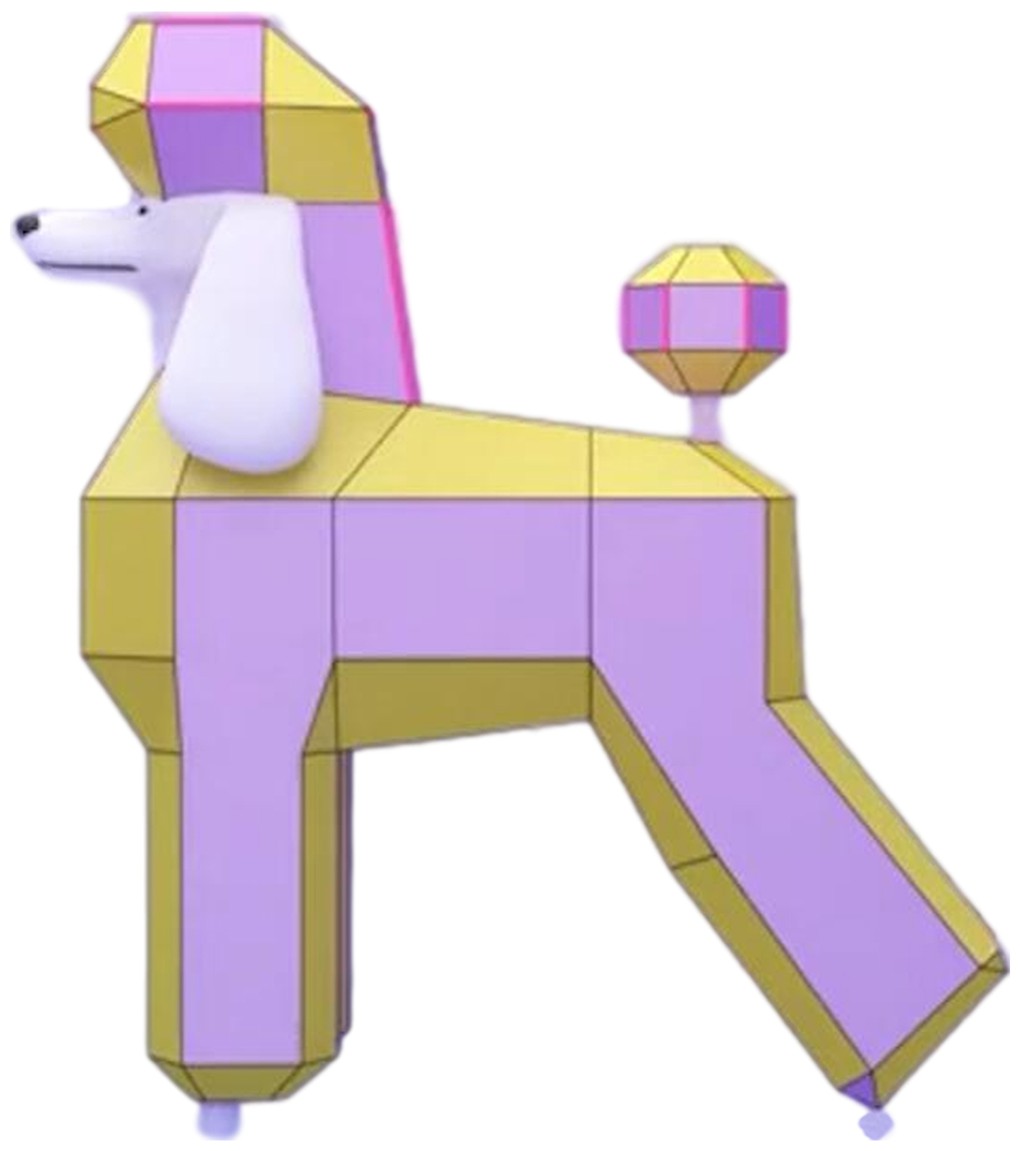 贵宾犬拉姆装分隔立体模型