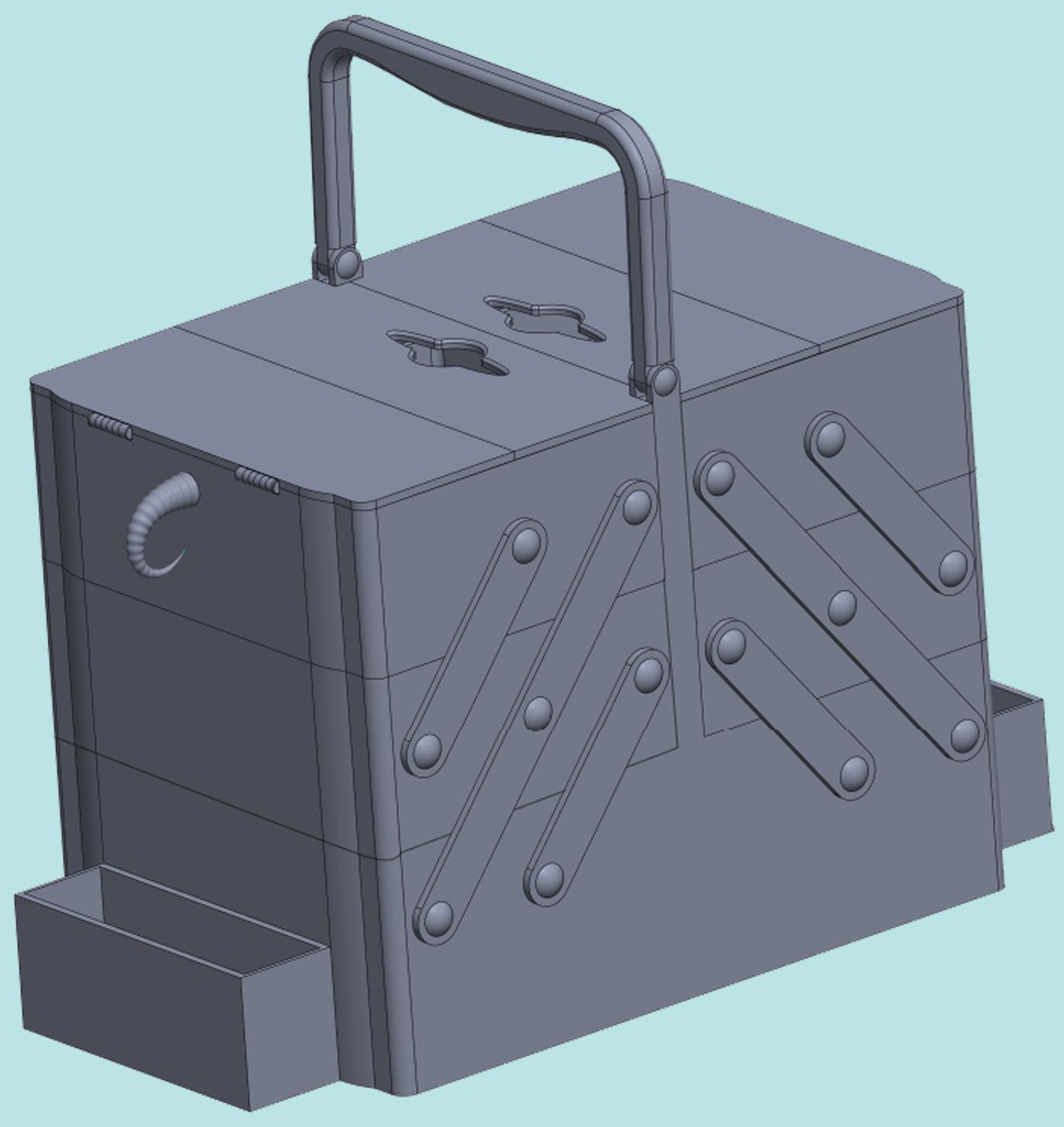 本外观设计产品的名称:机电设备维修工具箱(一).2.