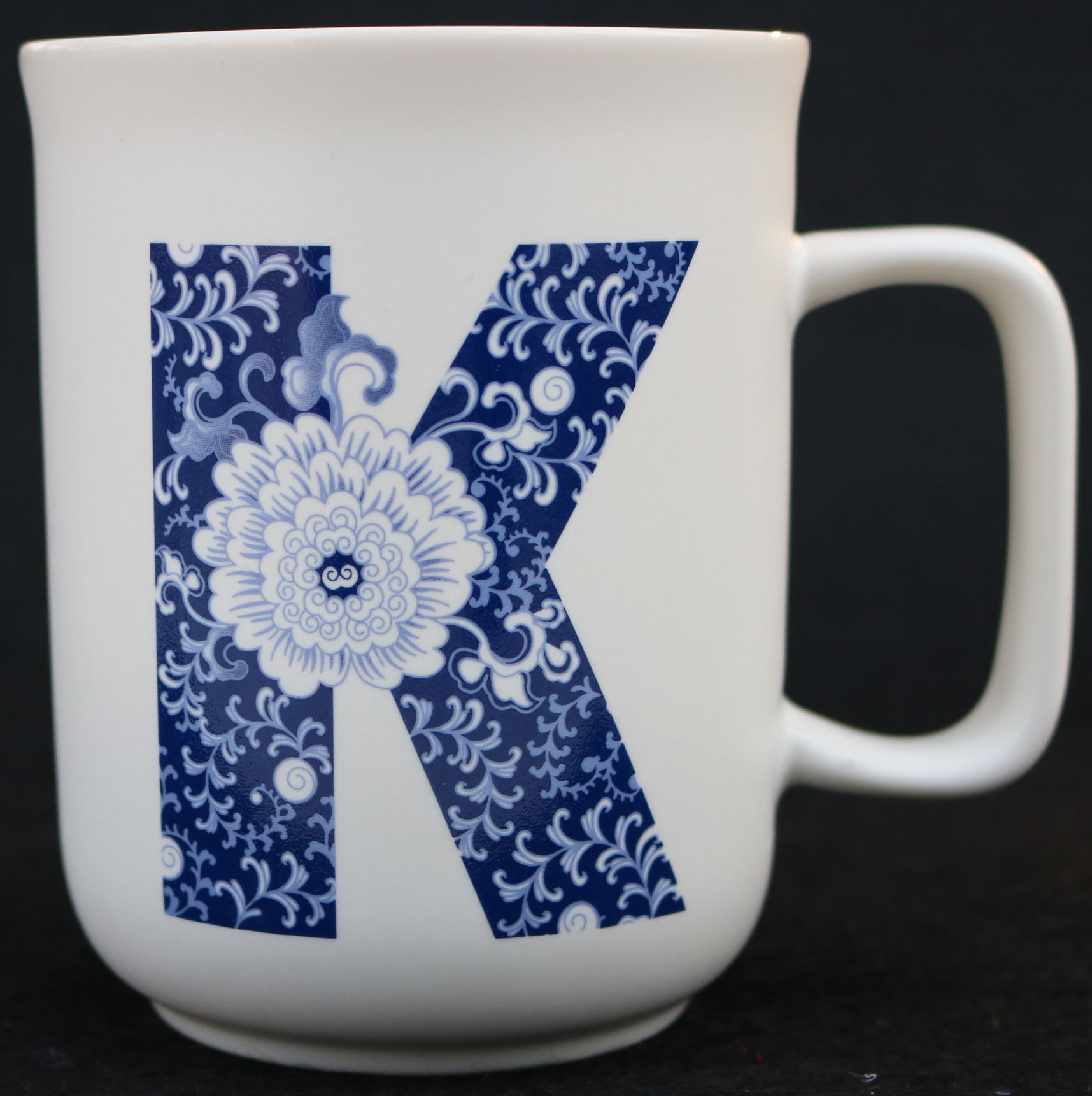 本外观设计产品的名称:马克杯(英文字母花纹j~r).2.