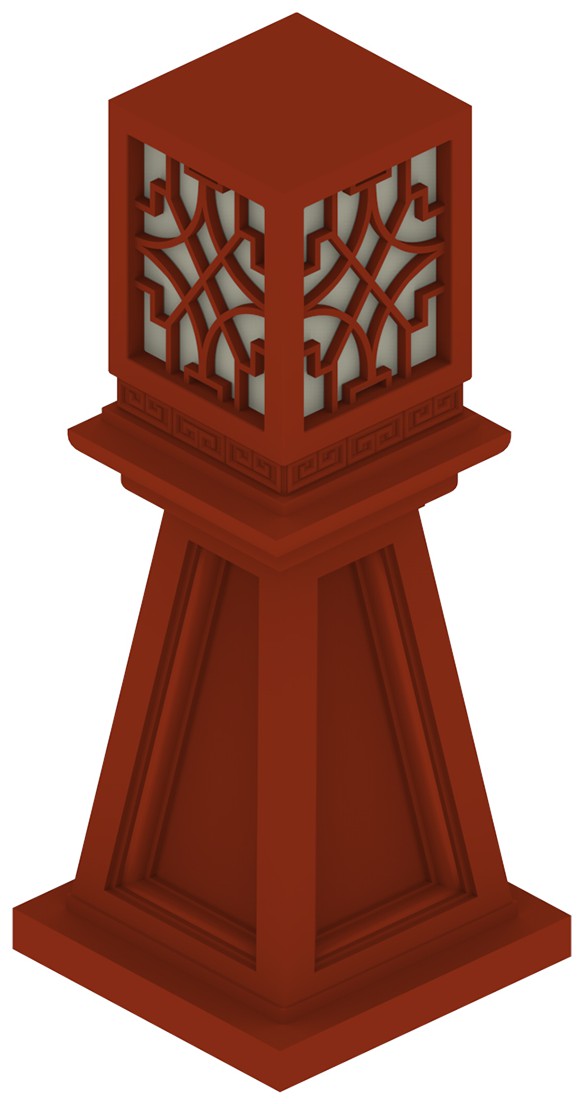 本外观设计产品的名称:草坪灯.2.本外观设计产品的用途:用于照明.3.