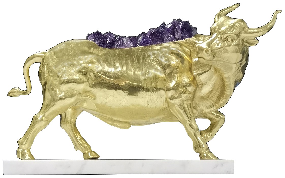 摆件青牛紫气