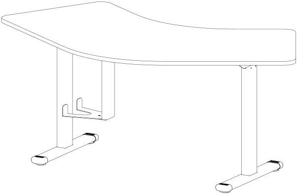 本外观设计产品的名称:办公桌(双立柱电动升降v形圆滑倒角).2.
