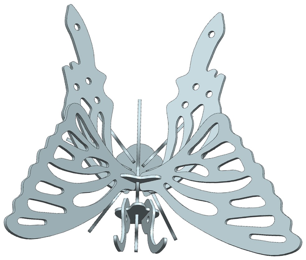 本外观设计产品的名称:3d拼装玩具(蝴蝶).2.