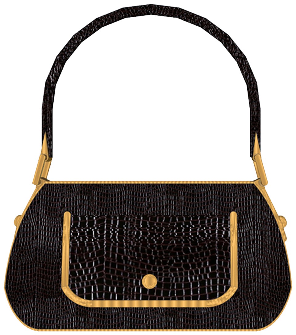 黑色花纹手提式时尚包(cjs02)