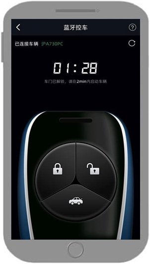 cn306662671s_带有车辆蓝牙钥匙图形用户界面的手机有效